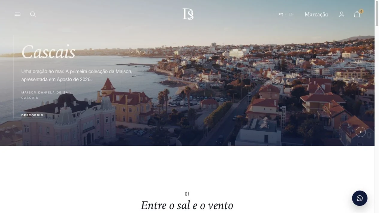 Website e plataforma de vendas da Maison Daniela de Sá